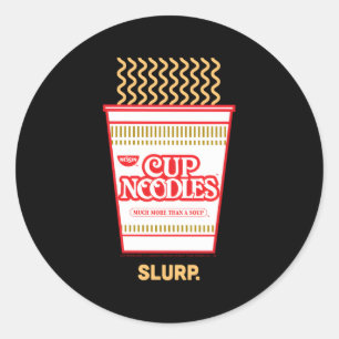 Cup Noodles Noodle Slurp Classic Round Sticker