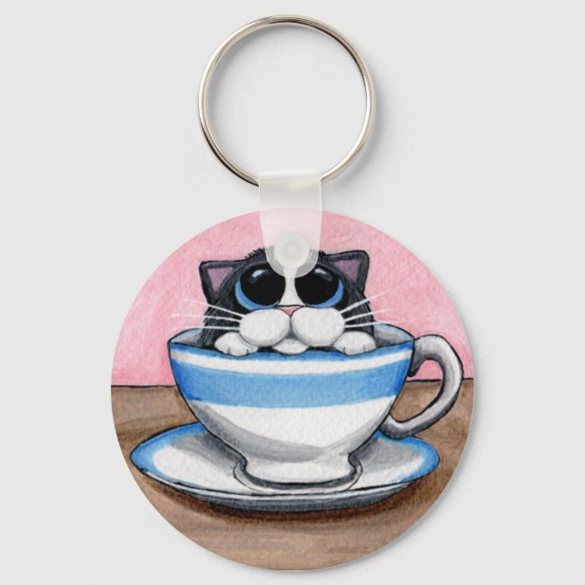 Cup O Kitty Keychain (Front)