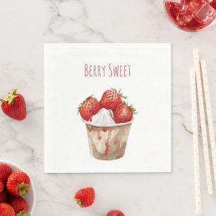 Cup of Berry Sweet Strawberries Napkins