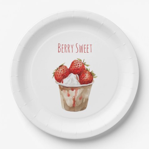 Cup of Berry Sweet Strawberries Paper Plates