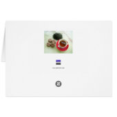 Cup of black tea with chocolate biscuits cards (Back Horizontal)
