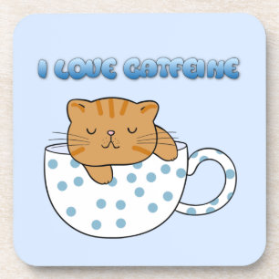 Cup of Cat-feine Kawaii Style Beverage Coaster