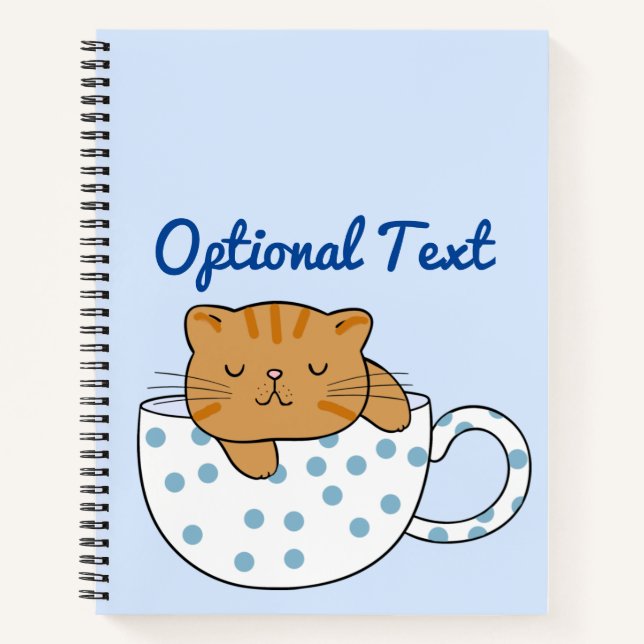 Cup of Cat-feine Kawaii Style Notebook (Front)
