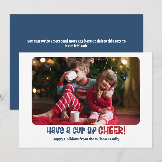 Cup of Cheer Holiday Photo Card (Front/Back)