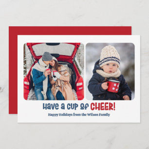 Cup of Cheer Holiday Two Photo Card