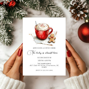 Cup of Cheer hot Chcolate Christmas baby shower Invitation