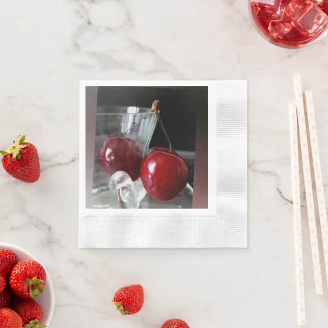 Cup of cherries napkins (Insitu)