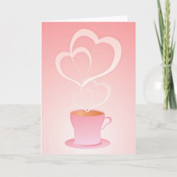 Cup Of Choco  Hearts Holiday Card by ArtsofLove at Zazzle