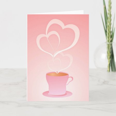 Cup Of Choco  Hearts Holiday Card