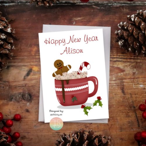 Cup of Chocolate with mistletoe Christmas Card