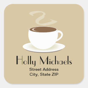 Cup Of Coffee Address Sticker