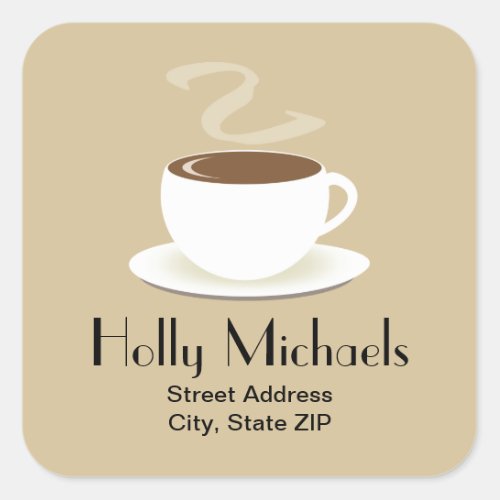 Cup Of Coffee Address Sticker