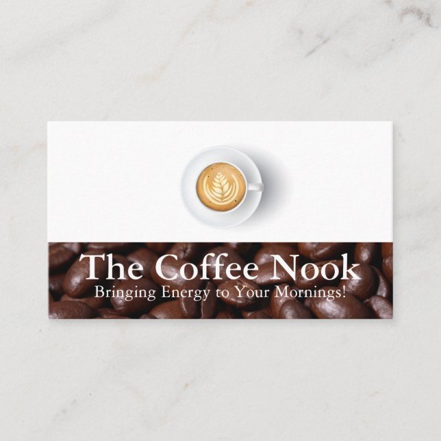 Cup of Coffee | Coffee Beans Business Card (Front)