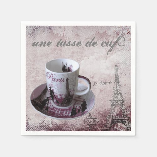 Cup of Coffee French Paper Napkins