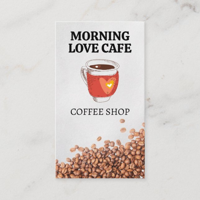 Cup of Coffee | Heart Business Card (Front)