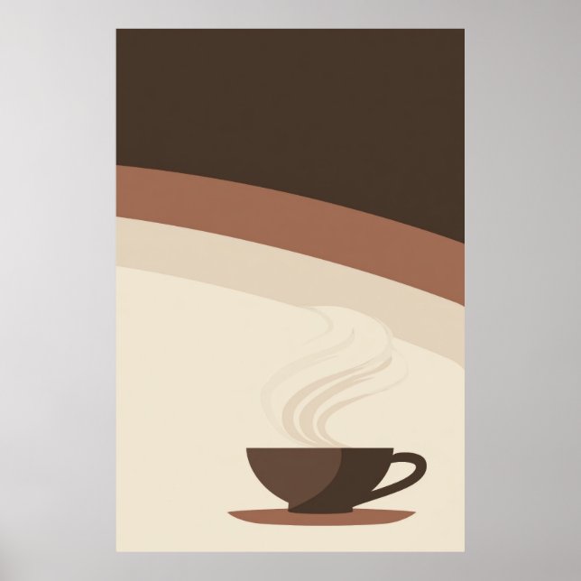 Cup of Coffee in Retro Style Poster (Front)