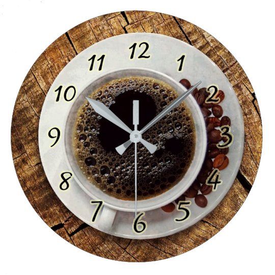 Cup of Coffee Kitchen Clock