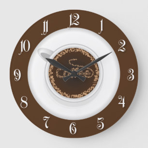 Cup of coffee large clock