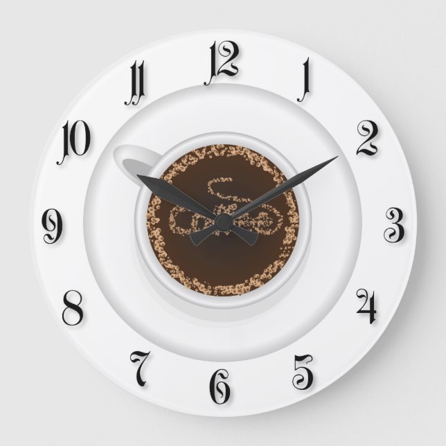 Cup of coffee large clock (Front)
