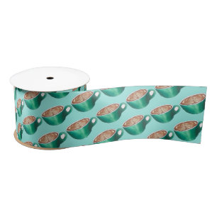 Cup of Coffee Latte Cappuccino Flat White Brunch Satin Ribbon