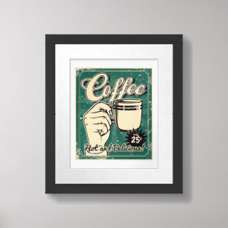 Cup of Coffee Retro Framed Art