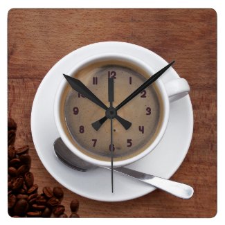 Cup of Coffee - Square Wall Clock