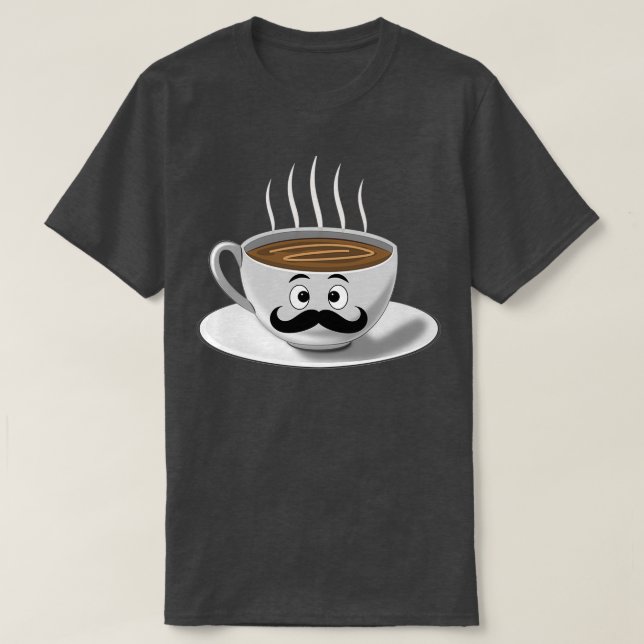 Cup of coffee with a mustache gentlCoffee T-Shirt (Design Front)