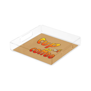 Cup of Coffee with coffee foam Small Square Tray