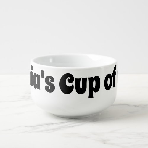 Cup of Cozy Black Typography Fall Soup Bowl