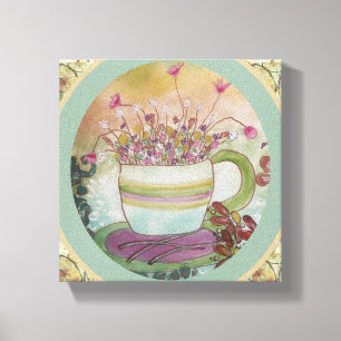 Cup of Flowers-2 Canvas