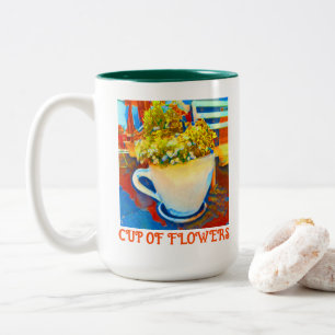 Cup Of Flowers Coffee Mug Planter