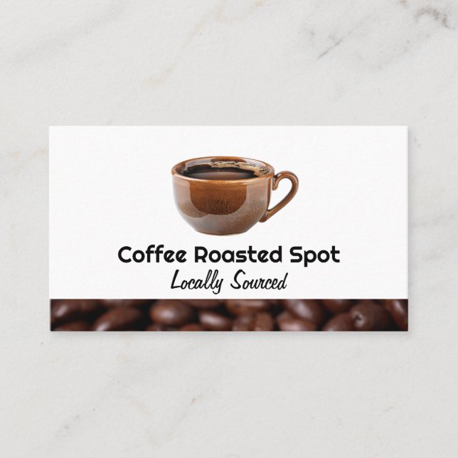 Cup of Fresh Brewed Coffee | Beans Business Card (Front)