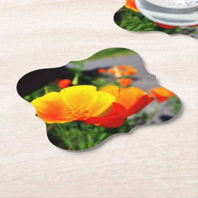 Cup of gold paper coaster (Angled)