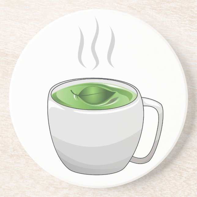 Cup of Green Tea Coaster (Front)