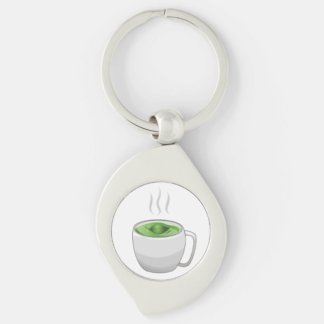 Cup of Green Tea Keychain (Front)