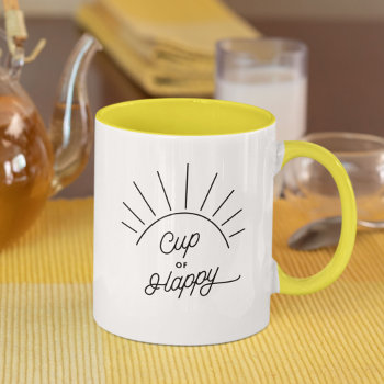 Cup Of Happy Sunshine Modern Cute Chic Mug by Farlane at Zazzle