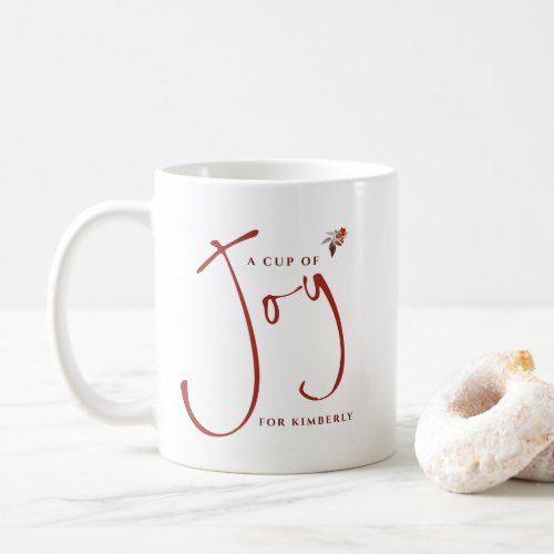 Cup Of Joy Red Holiday Personalized Mug