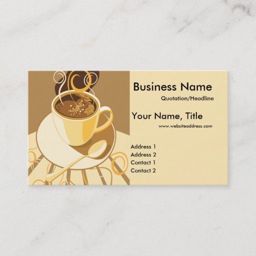 Customizable Cup of Latte 2 Business Cards
