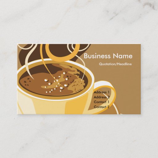 Customizable Cup of Latte Business Cards