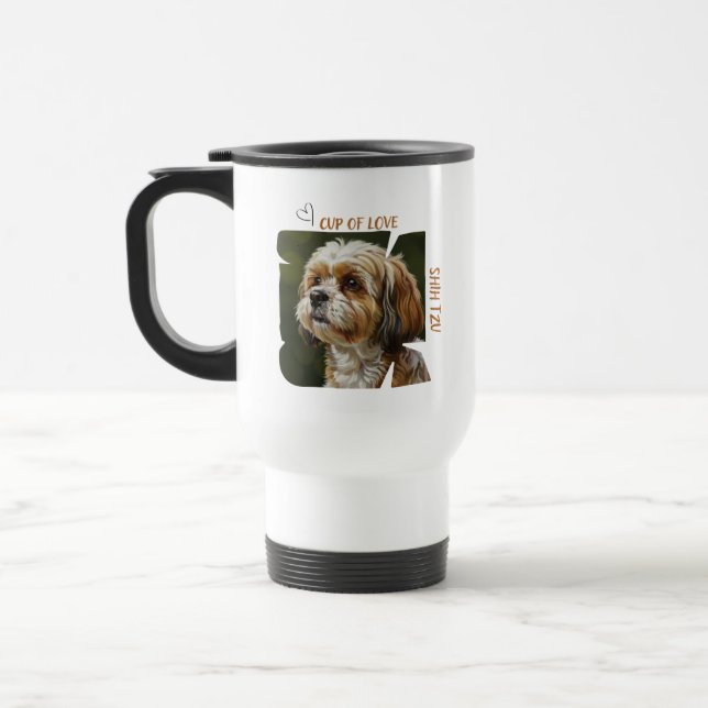 Cup of Love Dog Lover Traveler Mug  (Left)