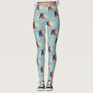 CUP OF PANSIES FLORAL LEGGINGS