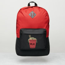 Cup of Ramen Noodles in Red Personalized Monogram Port Authority® Backpack