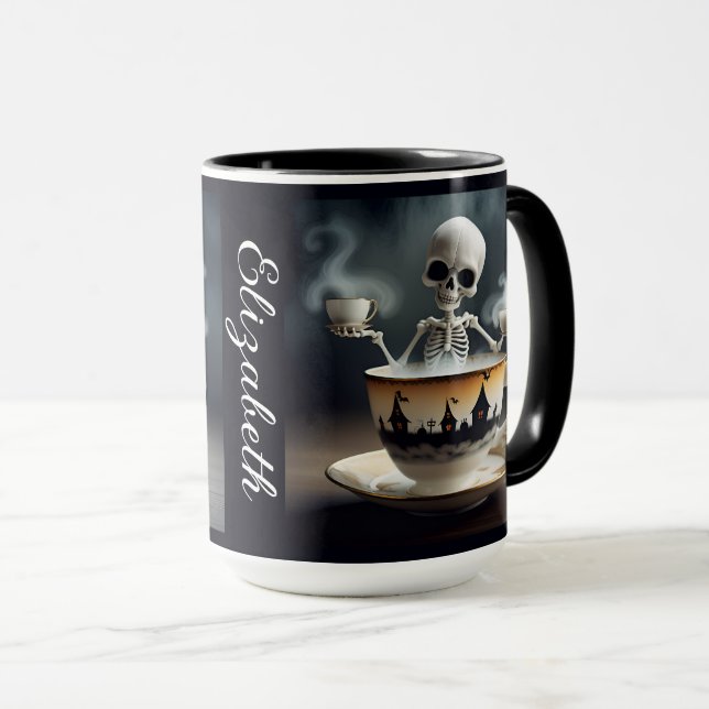 Cup of Skeleton with Name Halloween (Front Right)