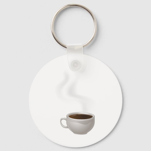 Cup of Steaming Coffee Keychain (Front)