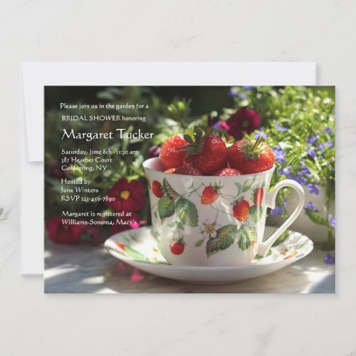 Cup of Strawberries Invitation