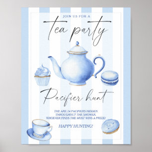 Cup of tea Baby shower game - pacifier hunt  Poster