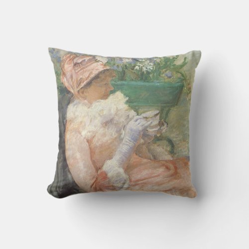 Cup of Tea by Mary Cassatt Vintage Impressionism Throw Pillow