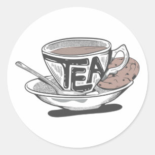 Cup of tea classic round sticker