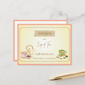 'Cup of Tea' Funny Gift Voucher Postcard