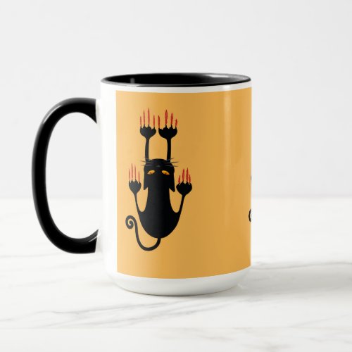 cup or bowl or jar with slippery cat design
